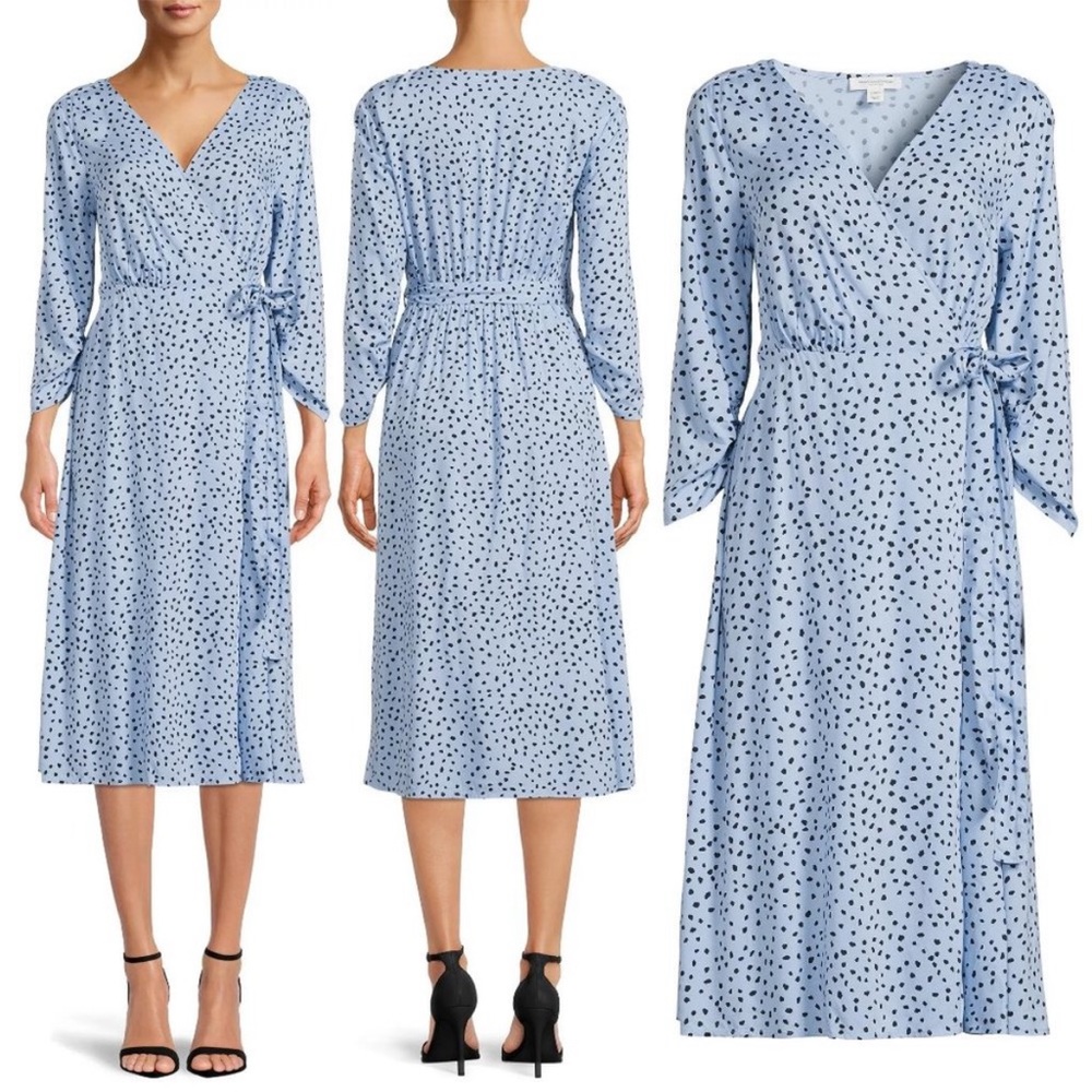 NWT BeachLunchLounge Ruched Sleeve Wrap Dress / SZ‎ XS